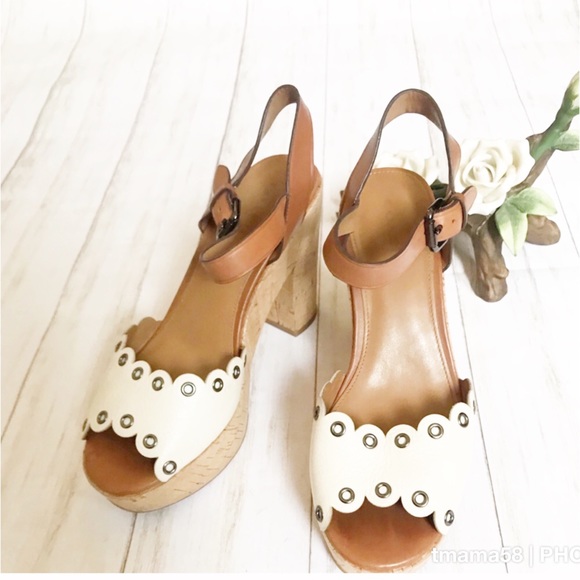 Coach Shoes - Flash Sale!!! Coach/April, cream leather platform